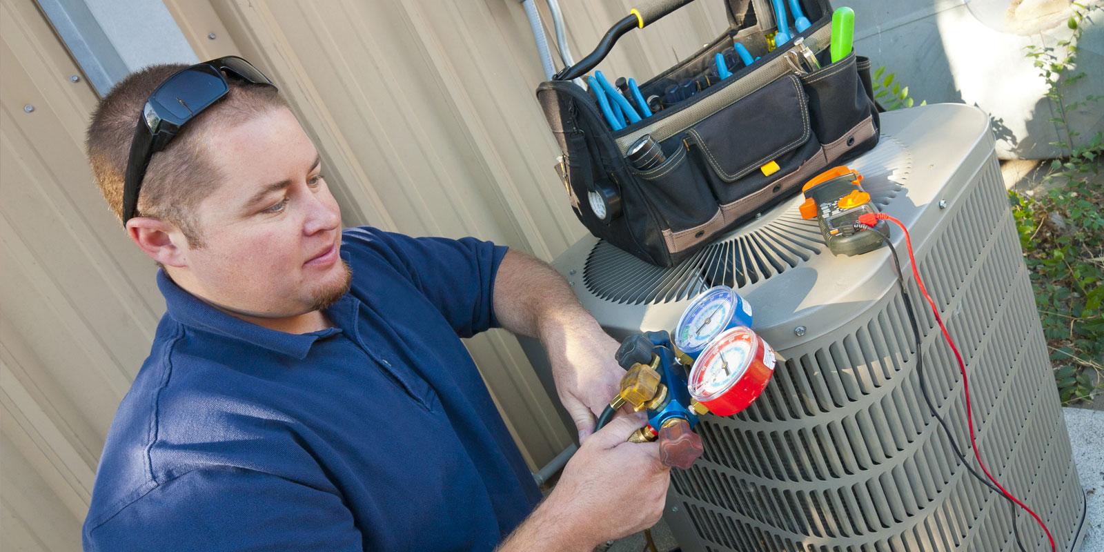 HVAC student works on hands on project