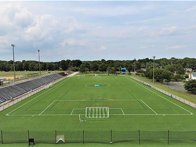 Aerial view of AACC's soccer field